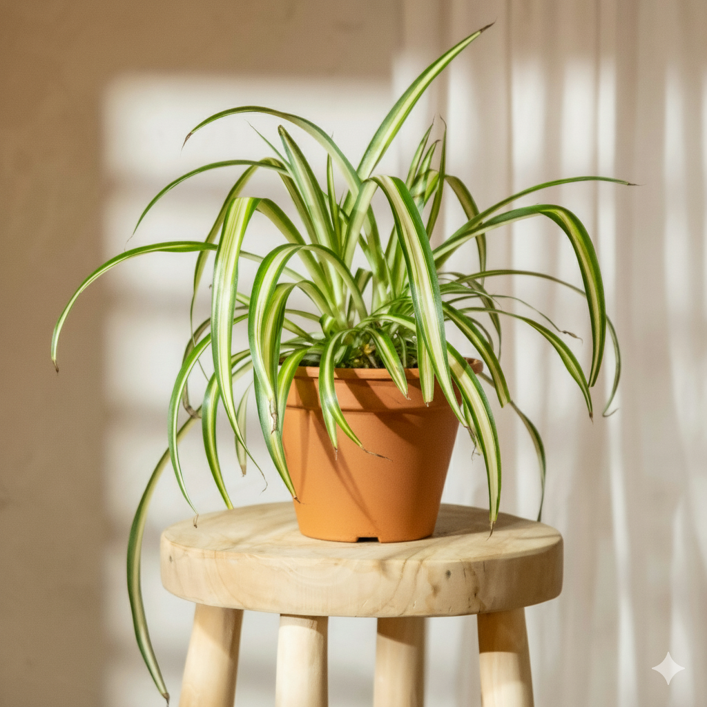 Chlorophytum comosum ‘Variegatum’ (Spider plant or Airplane plant)